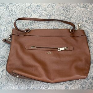 Coach Pebbled Leather Hobo Bag with Zip Detail
